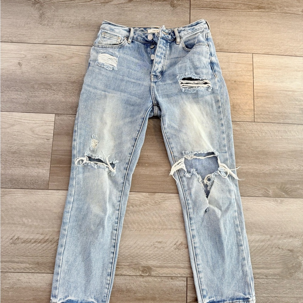 Distressed Light Blue Jeans